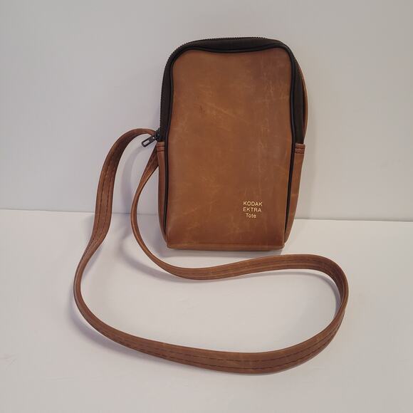 Kodak Ektra Vintage Crossbody Camera Shoulder Carry Bag Tote Leather Brown - Picture 2 of 15